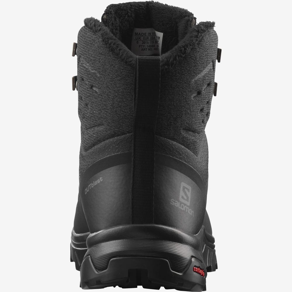 Women's Salomon OUTBLAST THINSULATE™ CLIMASALOMON™ WATERPROOF Winter Boots Black | MQCS-16978