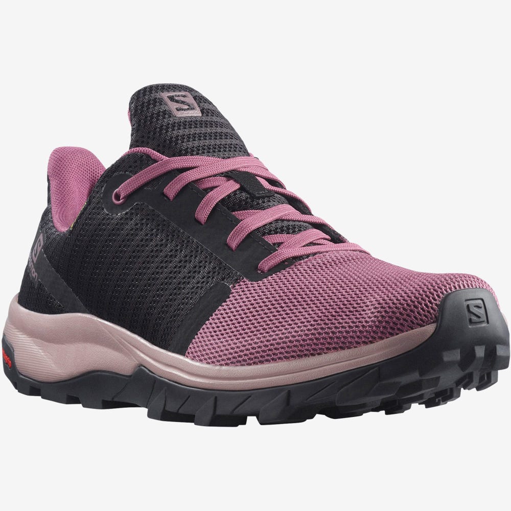 Women's Salomon OUTBOUND PRISM GORE-TEX Hiking Shoes Purple/Black | UQSM-31925