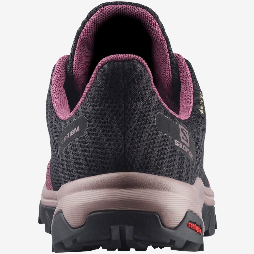 Women's Salomon OUTBOUND PRISM GORE-TEX Hiking Shoes Purple/Black | UQSM-31925
