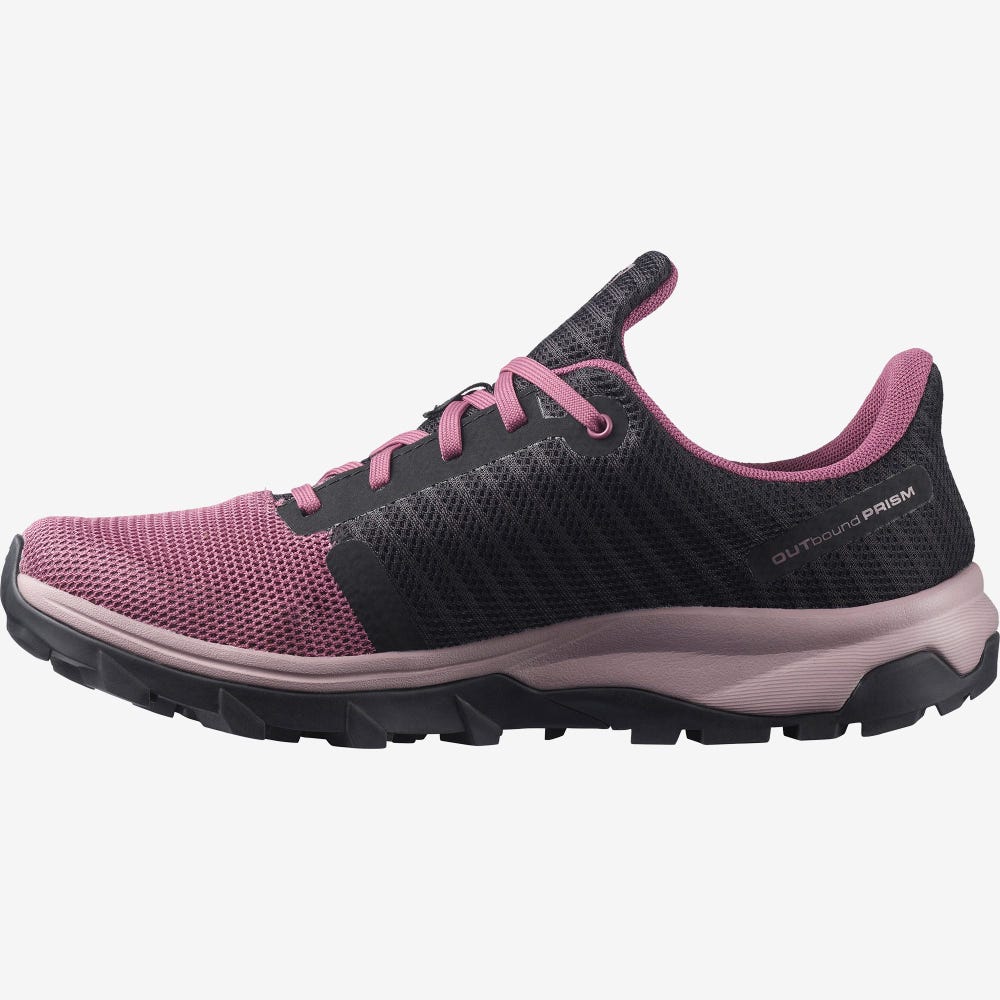 Women's Salomon OUTBOUND PRISM GORE-TEX Hiking Shoes Purple/Black | UQSM-31925