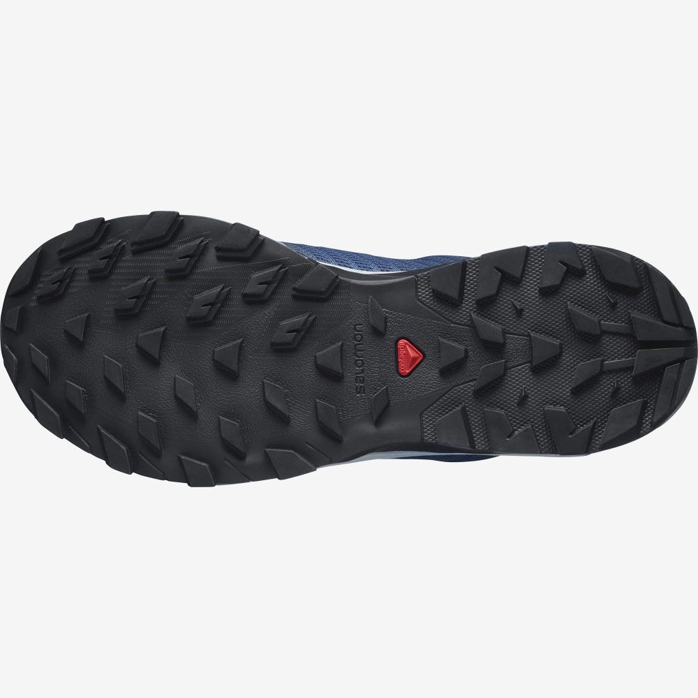 Women's Salomon OUTBOUND PRISM GORE-TEX Hiking Shoes Blue/Dark Blue | VZGN-68014