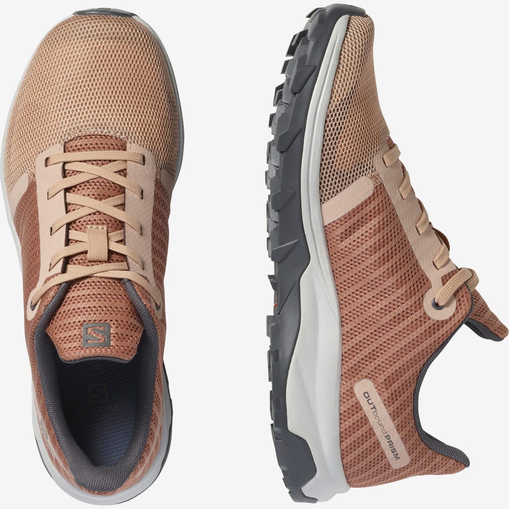 Women's Salomon OUTBOUND PRISM Hiking Shoes Beige | KCZR-57694