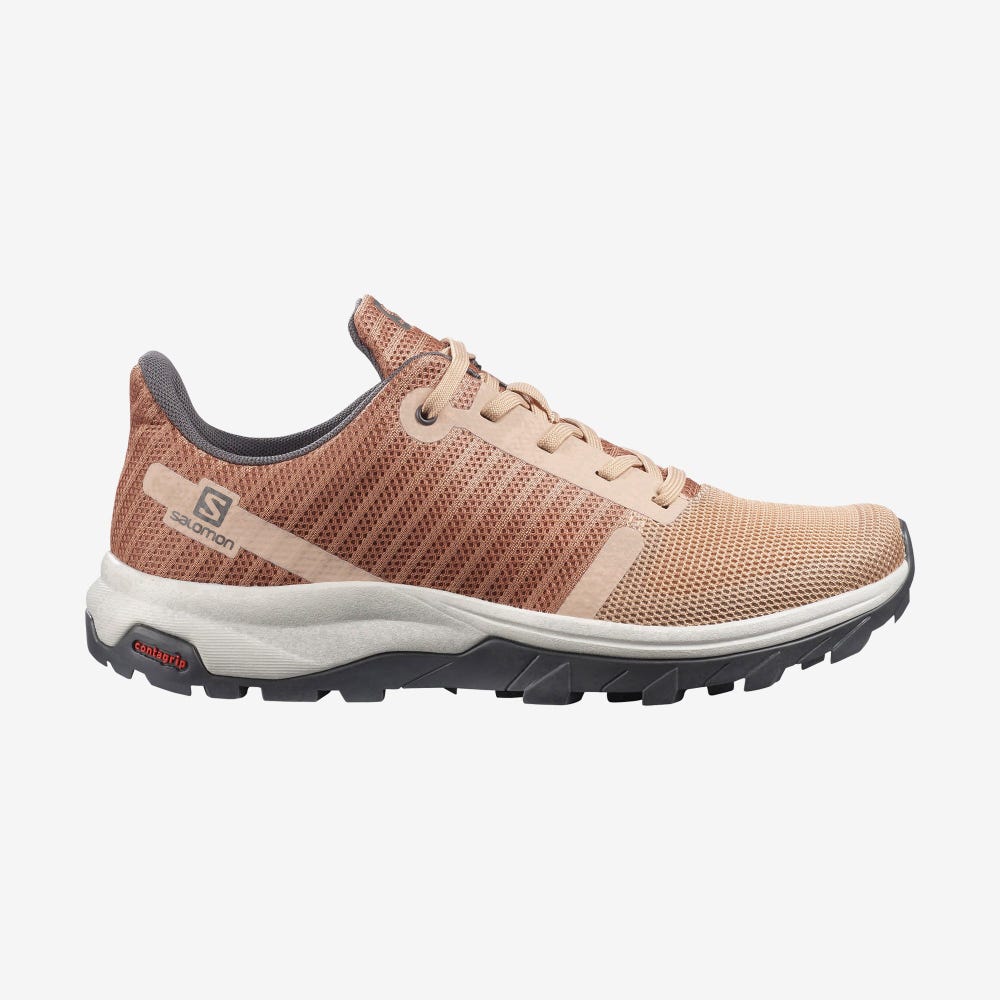 Women\'s Salomon OUTBOUND PRISM Hiking Shoes Beige | KCZR-57694