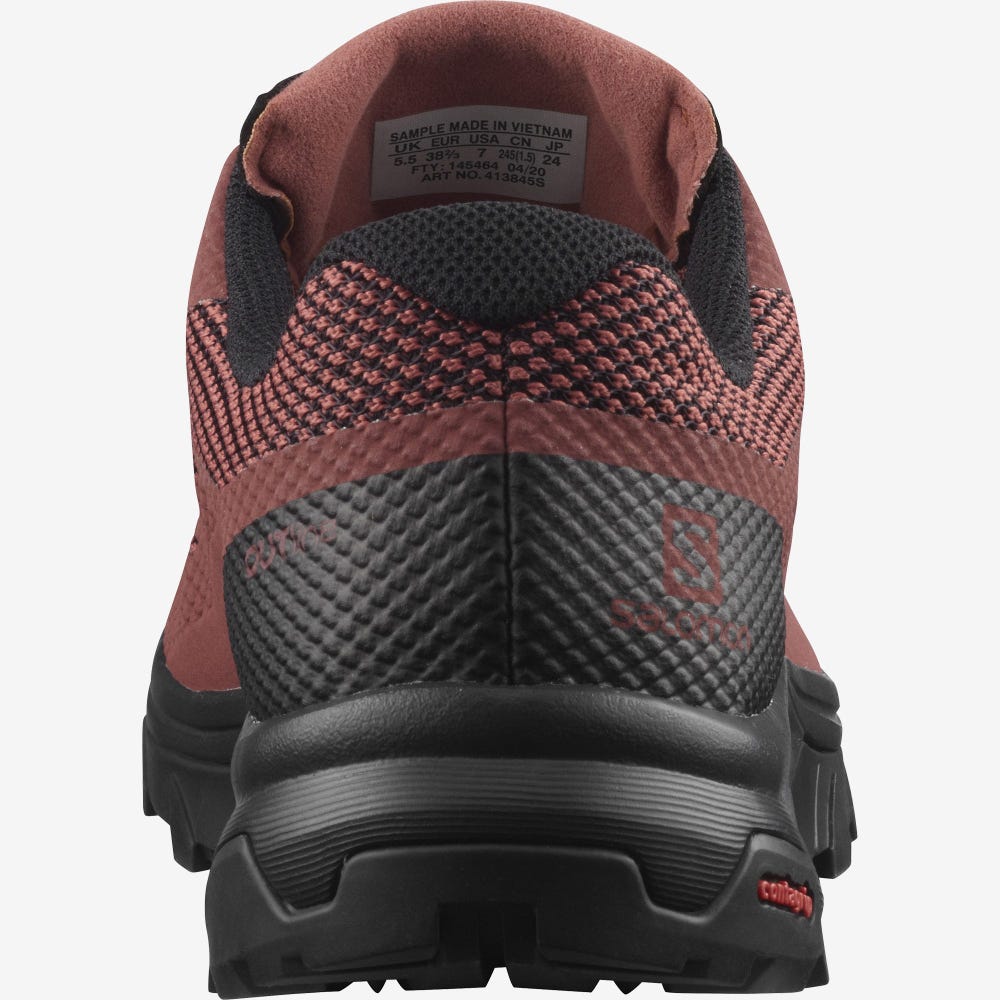 Women's Salomon OUTLINE GORE-TEX Hiking Shoes Black/Dark Red | HSFA-06519