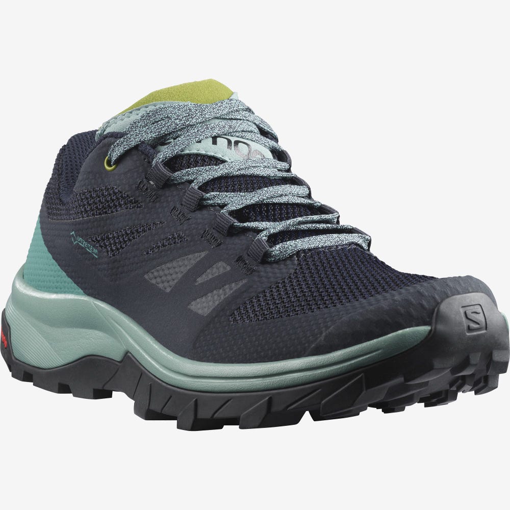 Women's Salomon OUTLINE GORE-TEX Hiking Shoes Navy | IHKR-25840