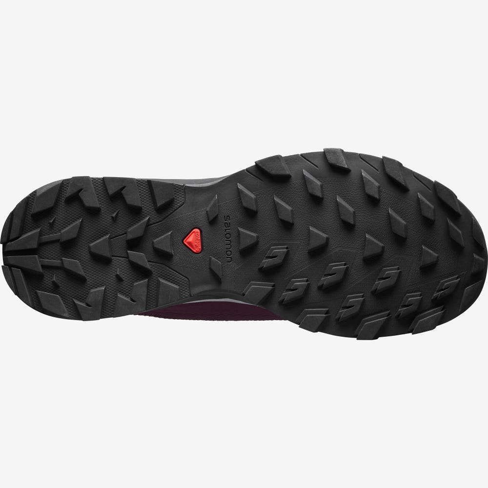 Women's Salomon OUTLINE Hiking Shoes Burgundy/Green | HTEL-20786