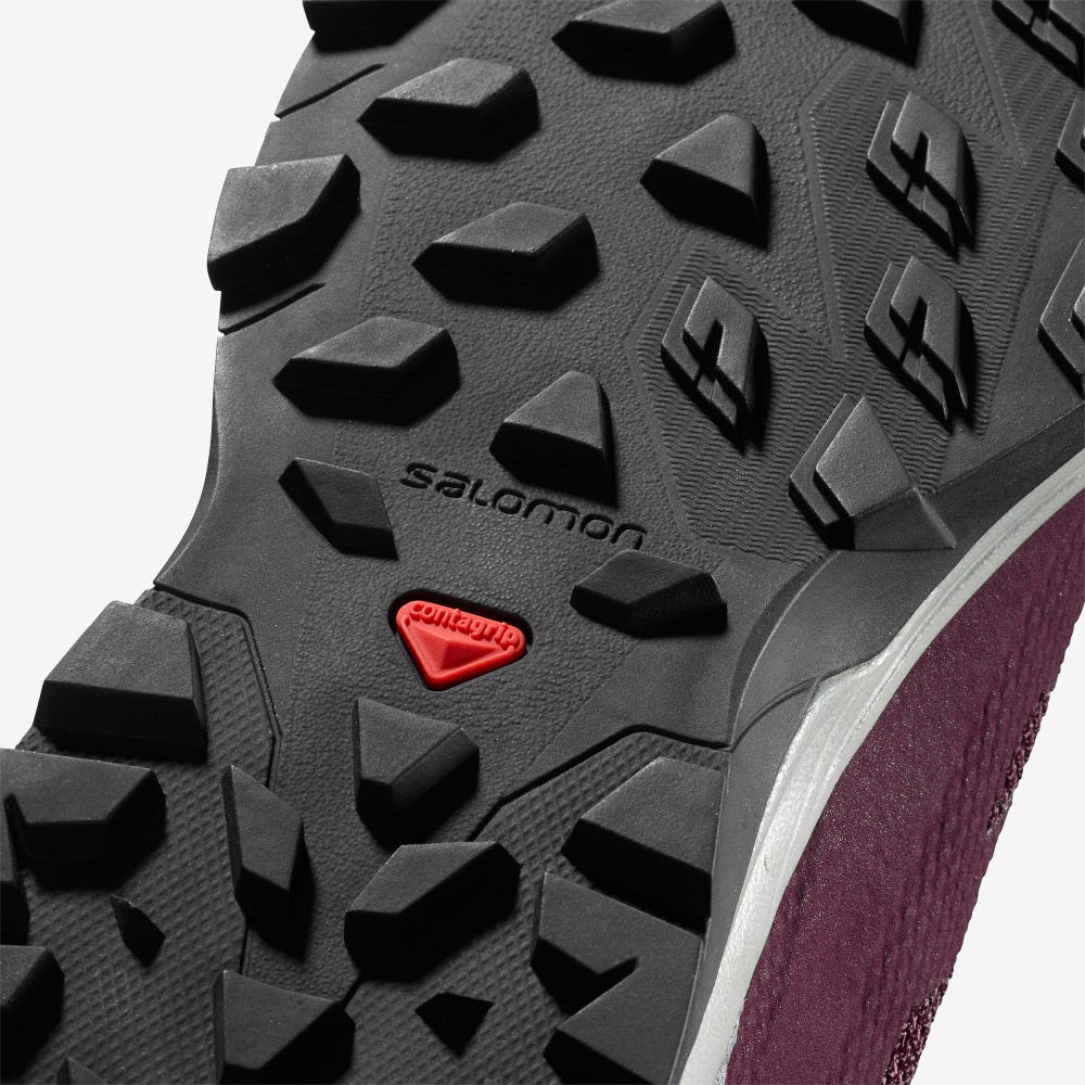 Women's Salomon OUTLINE Hiking Shoes Burgundy/Green | HTEL-20786