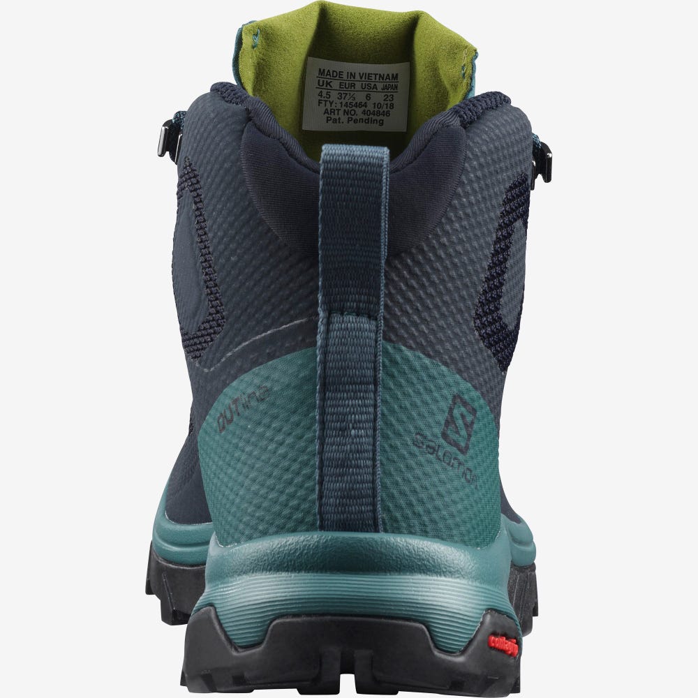 Women's Salomon OUTLINE MID GORE-TEX Hiking Boots Navy | TFPD-71546