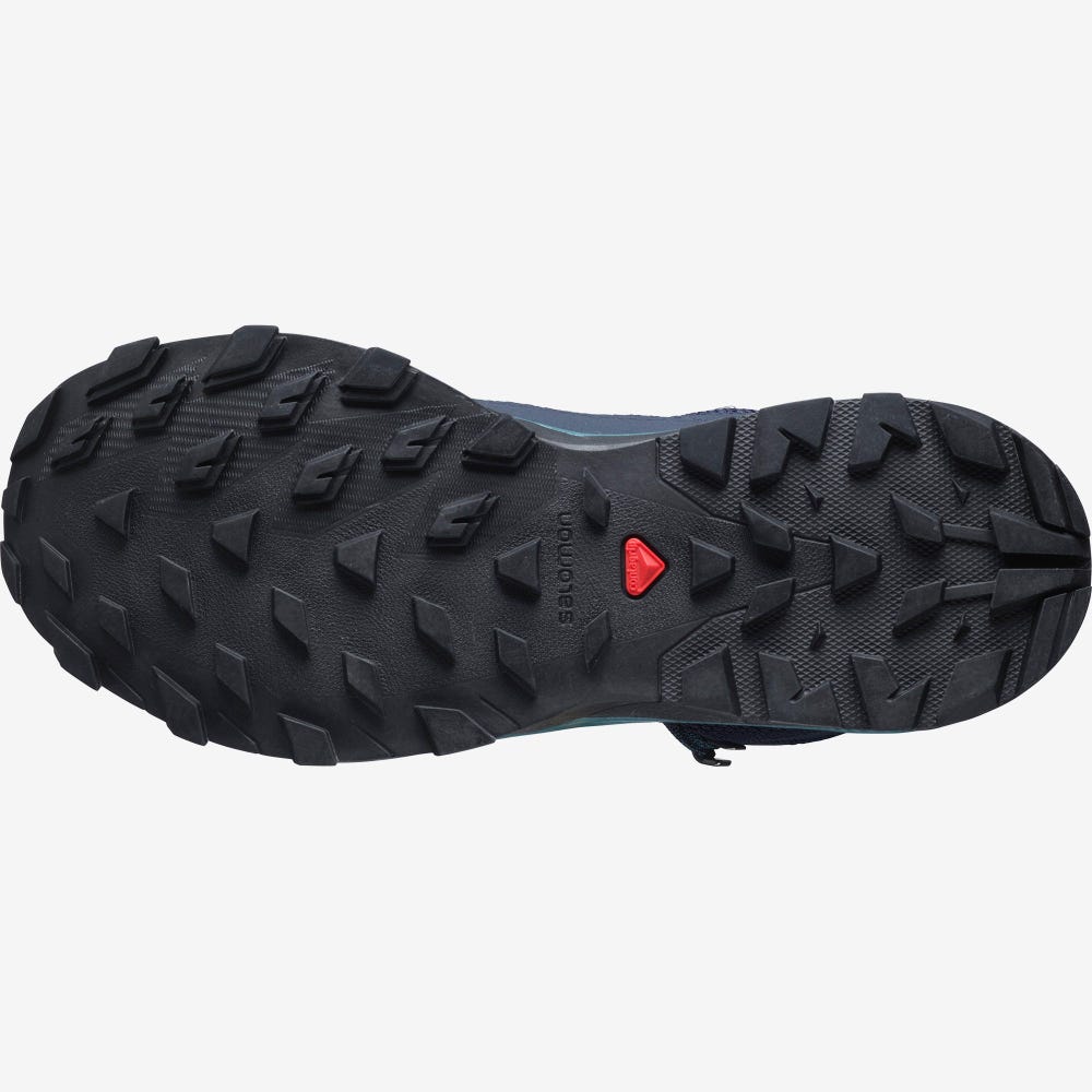 Women's Salomon OUTLINE MID GORE-TEX Hiking Boots Navy | TFPD-71546