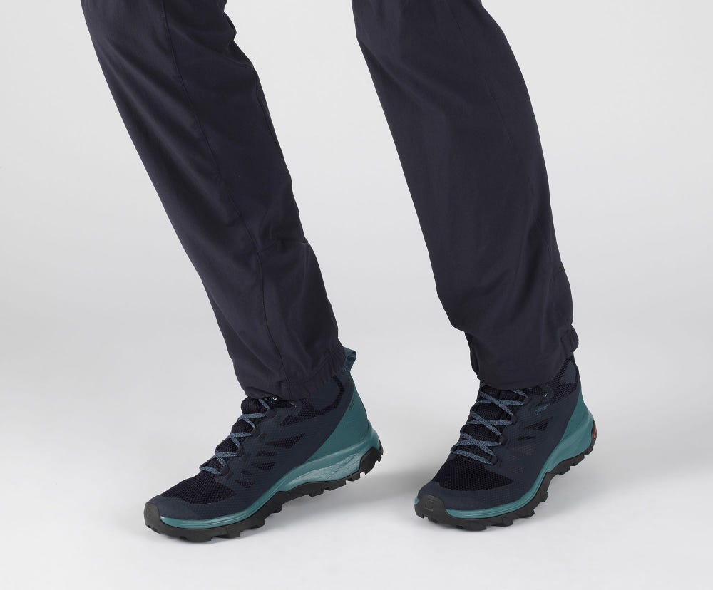 Women's Salomon OUTLINE MID GORE-TEX Hiking Boots Navy | TFPD-71546