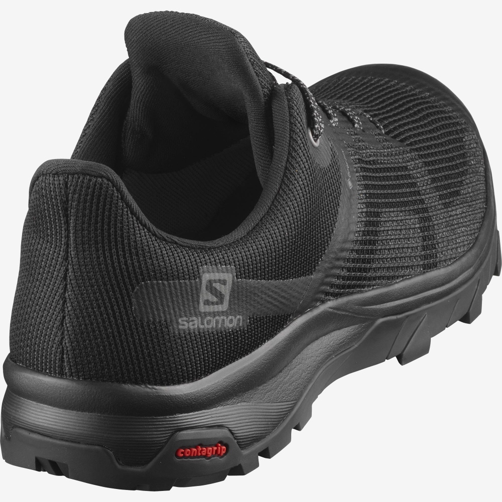 Women's Salomon OUTLINE PRISM GORE-TEX Hiking Shoes Grey Green | KNXB-86210