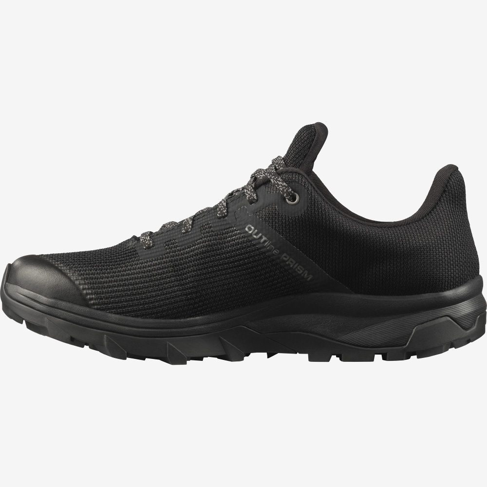 Women's Salomon OUTLINE PRISM GORE-TEX Hiking Shoes Grey Green | KNXB-86210
