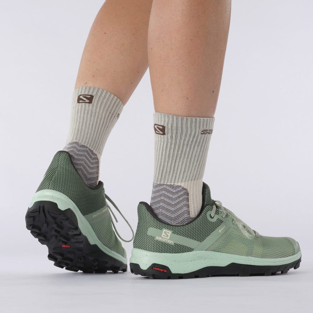 Women's Salomon OUTLINE PRISM GORE-TEX Hiking Shoes Black | PCLA-03857