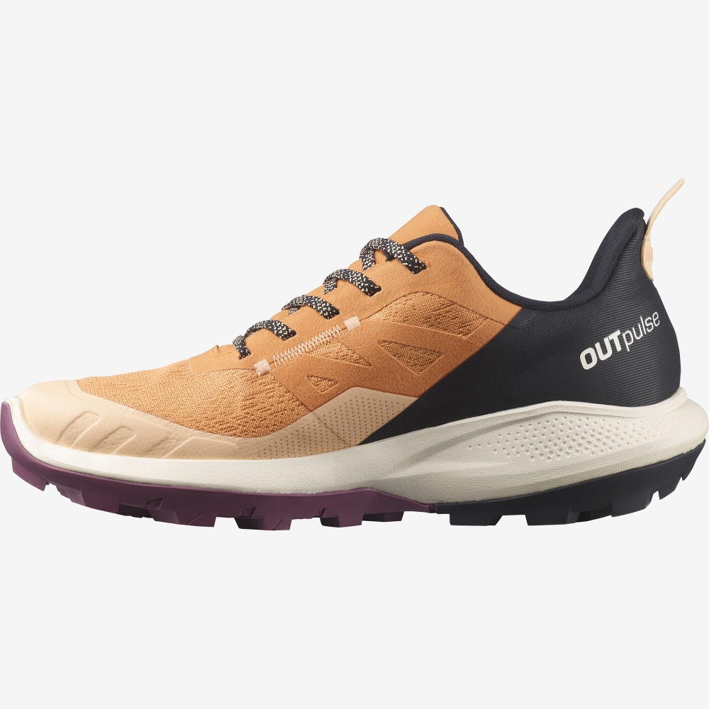 Women's Salomon OUTPULSE GORE-TEX Hiking Shoes Apricot/Black | JNFL-32586