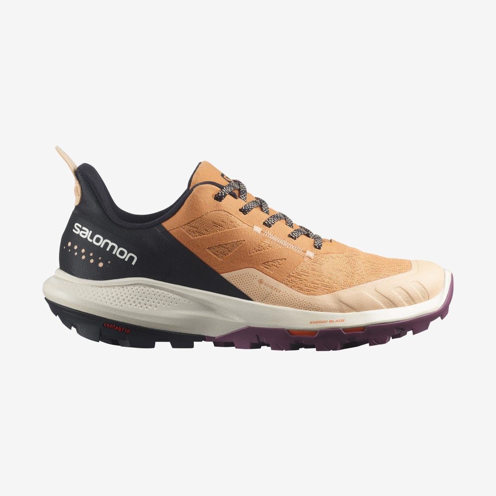 Women\'s Salomon OUTPULSE GORE-TEX Hiking Shoes Apricot/Black | JNFL-32586