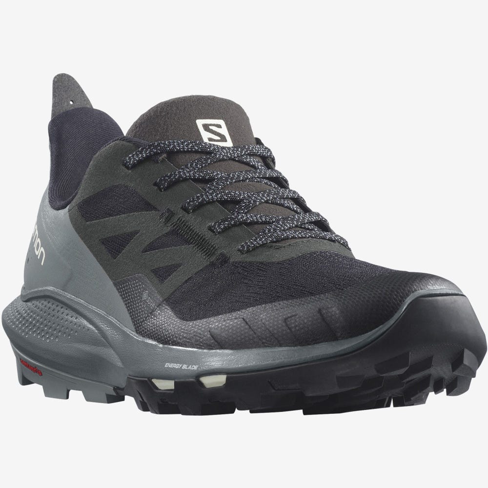 Women's Salomon OUTPULSE GORE-TEX Hiking Shoes Black/Light Yellow | KTDE-86291