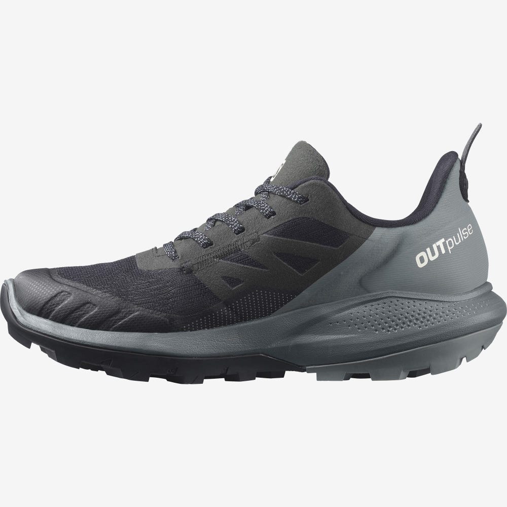 Women's Salomon OUTPULSE GORE-TEX Hiking Shoes Black/Light Yellow | KTDE-86291