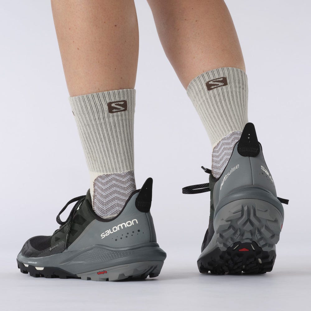 Women's Salomon OUTPULSE GORE-TEX Hiking Shoes Black/Light Yellow | KTDE-86291