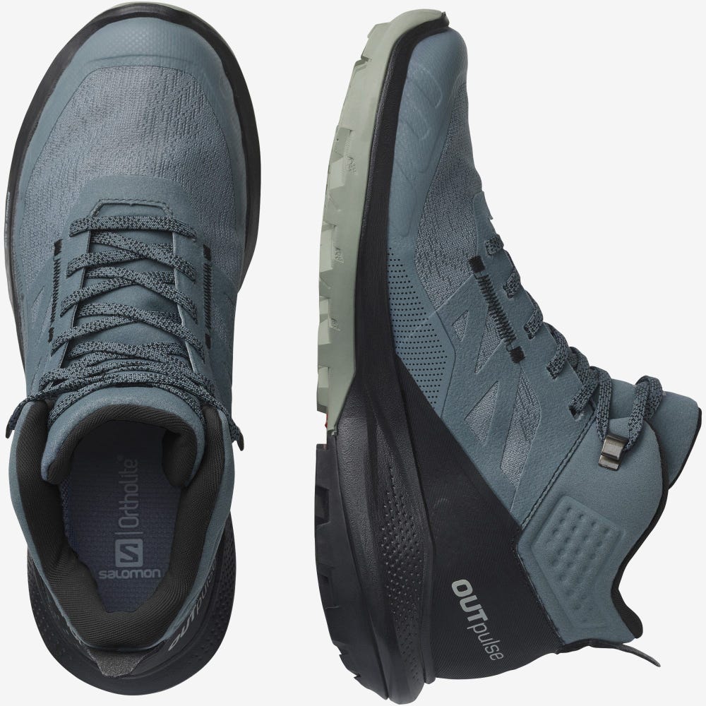 Women's Salomon OUTPULSE MID GORE-TEX Hiking Boots Grey/Black | TSBN-42513