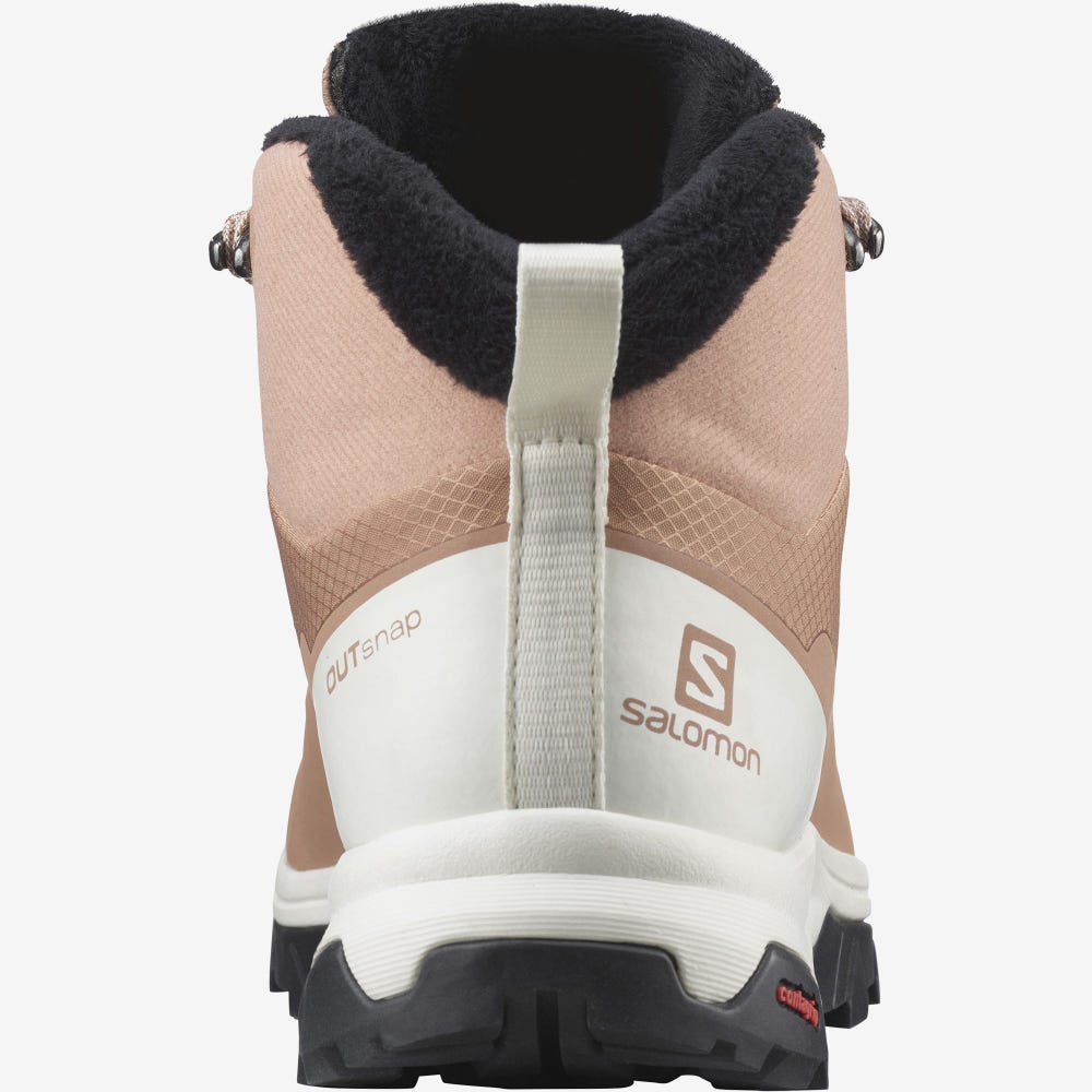 Women's Salomon OUTSNAP CLIMASALOMON™ WATERPROOF Winter Boots Beige/Light Yellow/Black | ZUSI-53610
