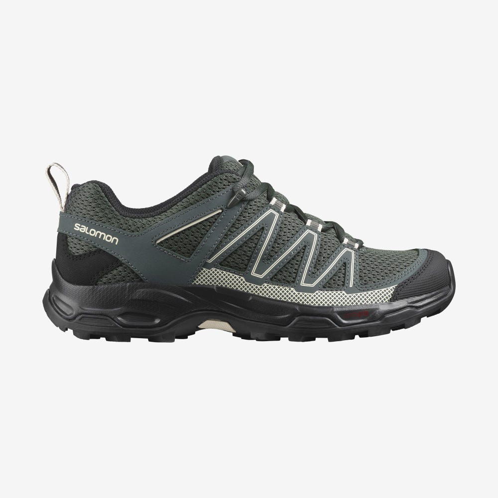 Women\'s Salomon PATHFINDER Hiking Shoes Grey/Brown | KUNO-70853