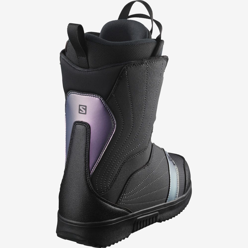 Women's Salomon PEARL BOA Snowboard Boots Black/Royal Purple | ZQWR-69301