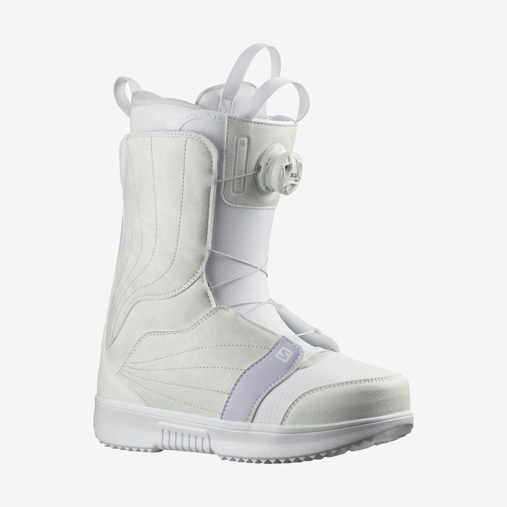 Women\'s Salomon PEARL BOA WHITE Snowboard Boots White | NIEY-85974