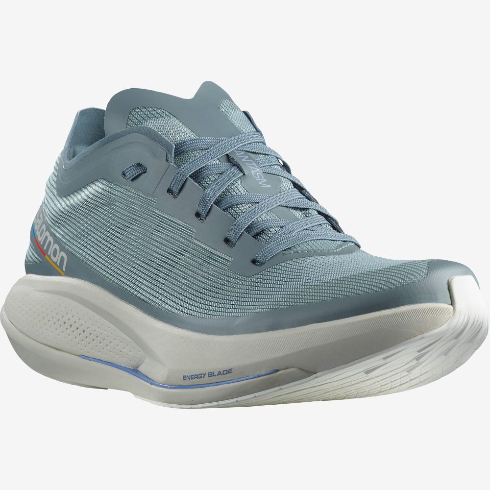 Women's Salomon PHANTASM Running Shoes Blue/White | DZVS-23741
