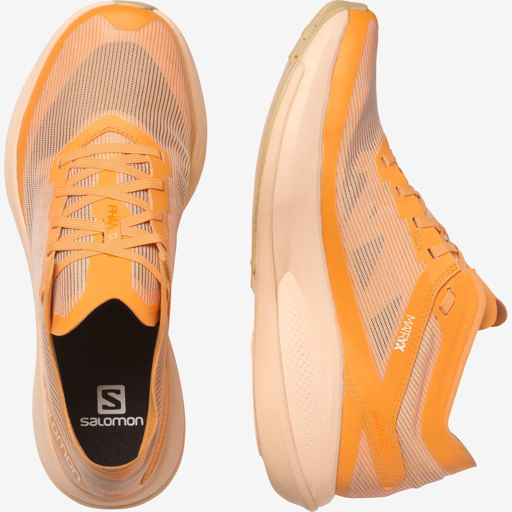 Women's Salomon PHANTASM Running Shoes Orange/Cream/Green | EWLA-08753