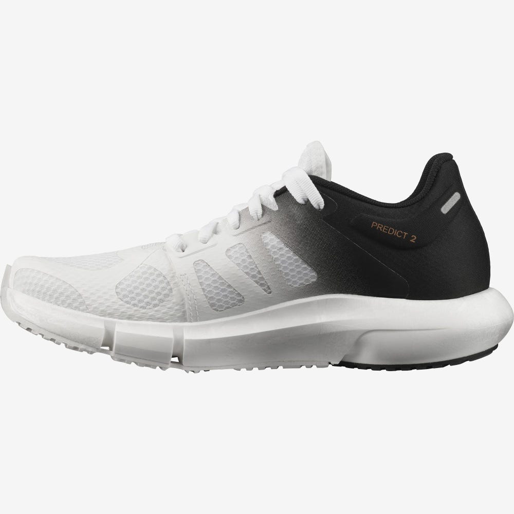 Women's Salomon PREDICT 2 Running Shoes White/Black/White | NYVS-08276