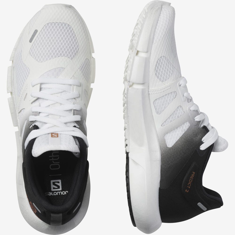 Women's Salomon PREDICT 2 Running Shoes White/Black/White | NYVS-08276