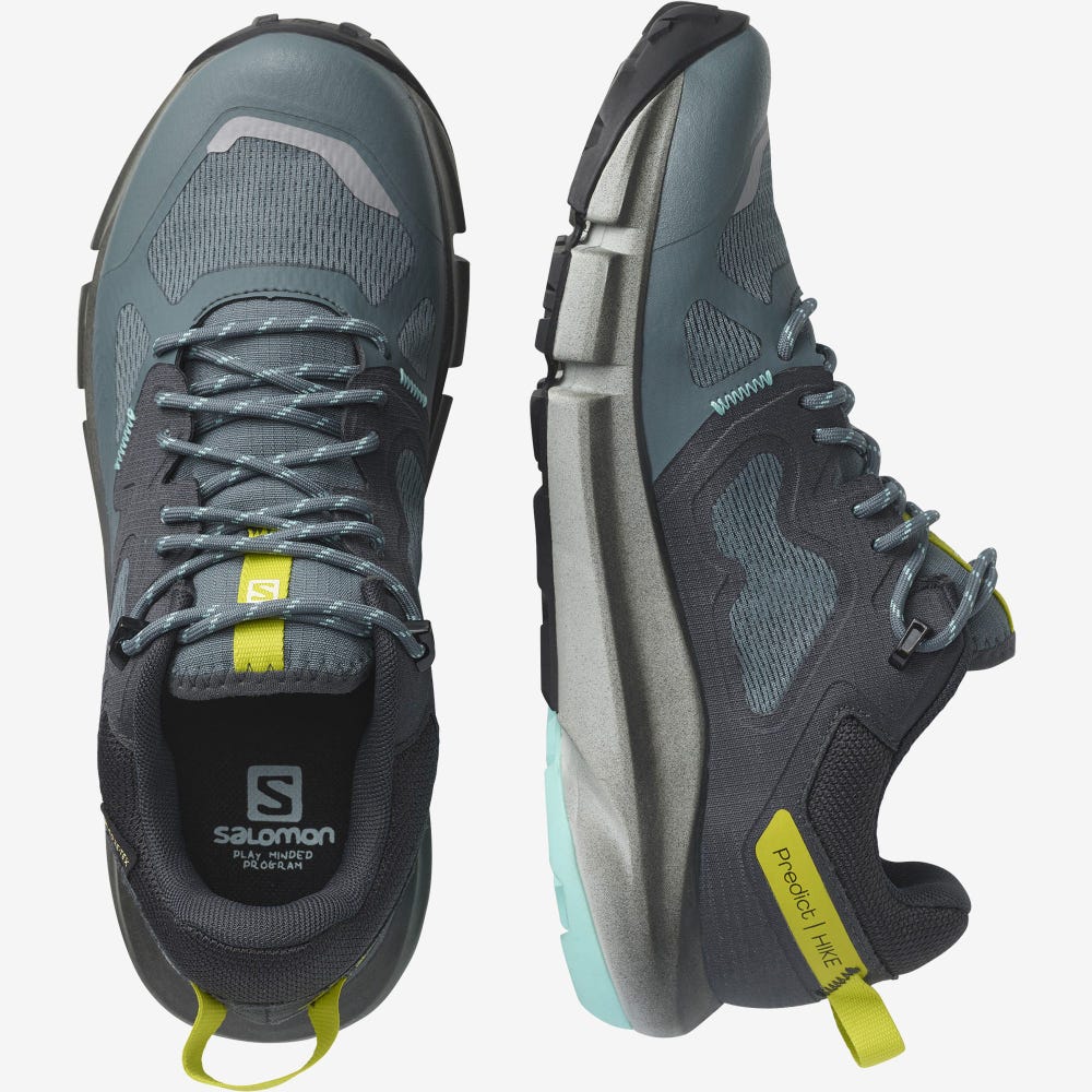 Women's Salomon PREDICT HIKE GORE-TEX Hiking Shoes Grey/Turquoise | VIAL-29765