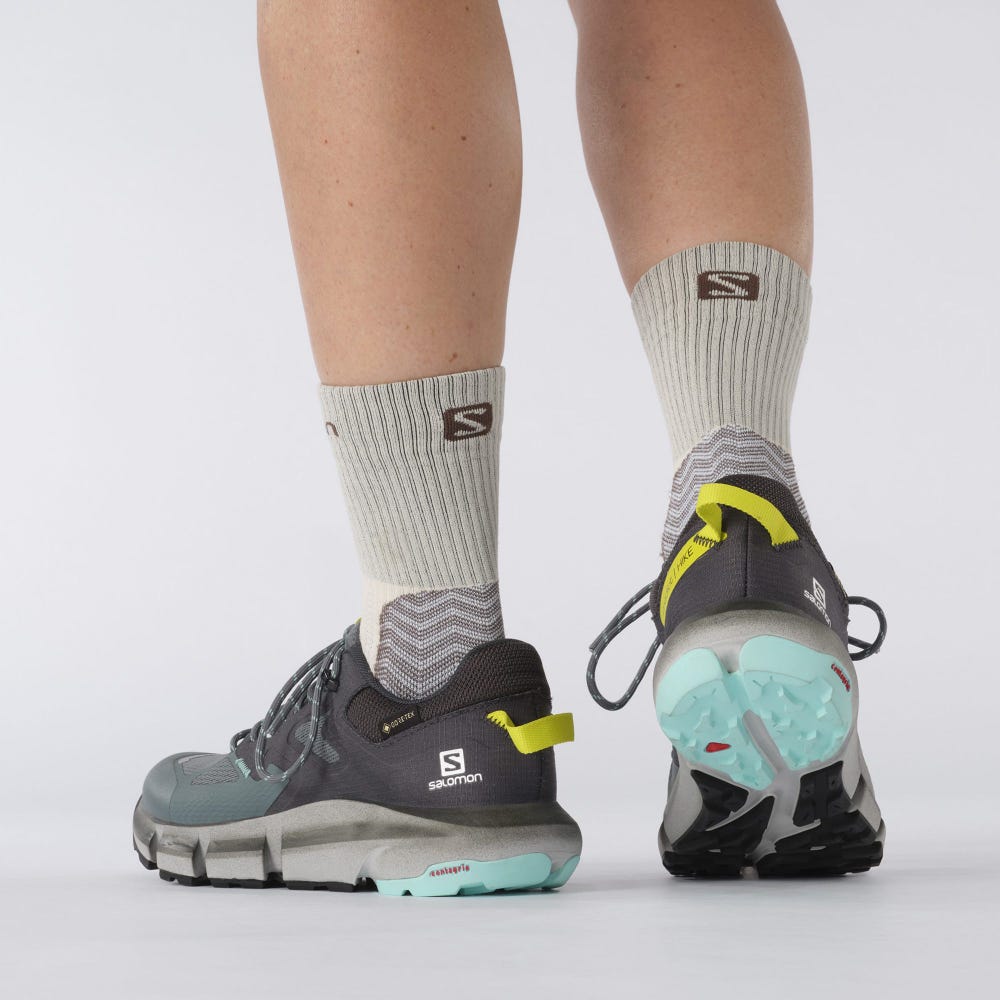 Women's Salomon PREDICT HIKE GORE-TEX Hiking Shoes Grey/Turquoise | VIAL-29765