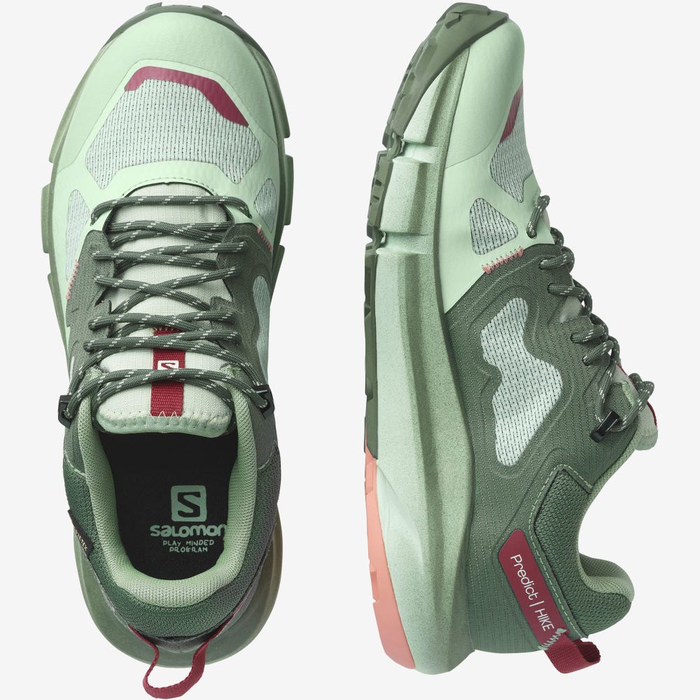 Women's Salomon PREDICT HIKE GORE-TEX Hiking Shoes Green | VYBD-15473
