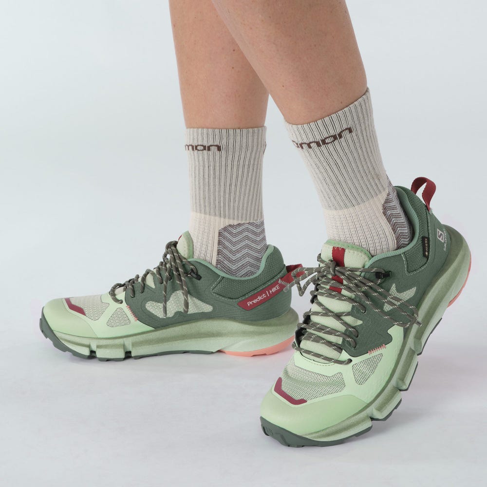 Women's Salomon PREDICT HIKE GORE-TEX Hiking Shoes Green | VYBD-15473