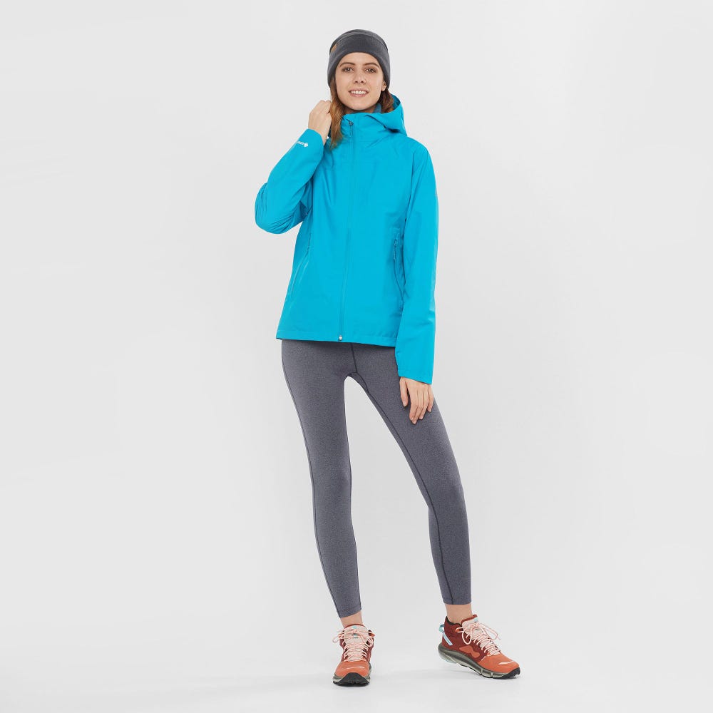 Women's Salomon PREDICT HIKE MID GORE-TEX Hiking Boots Orange/Brown/Blue | NVRX-69803