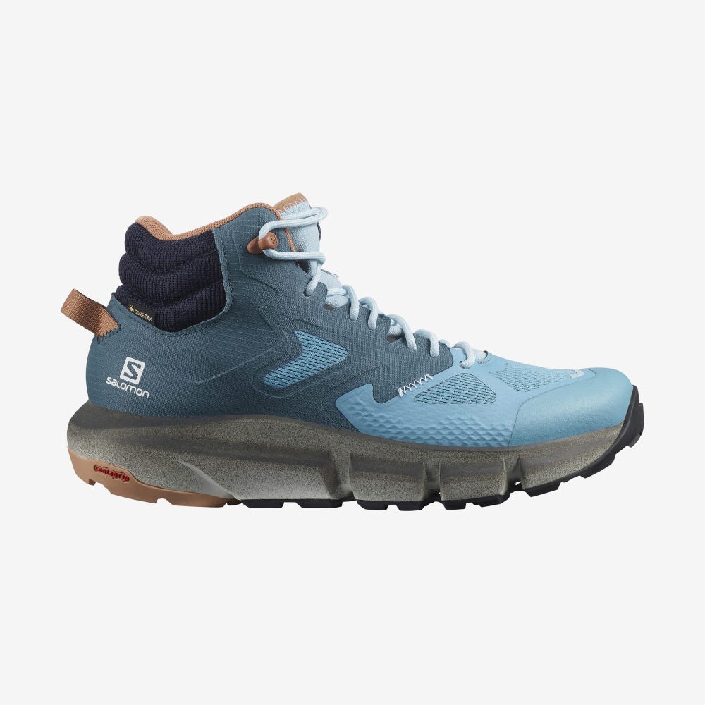 Women\'s Salomon PREDICT HIKE MID GORE-TEX Hiking Boots Blue/Beige | TNGP-94780