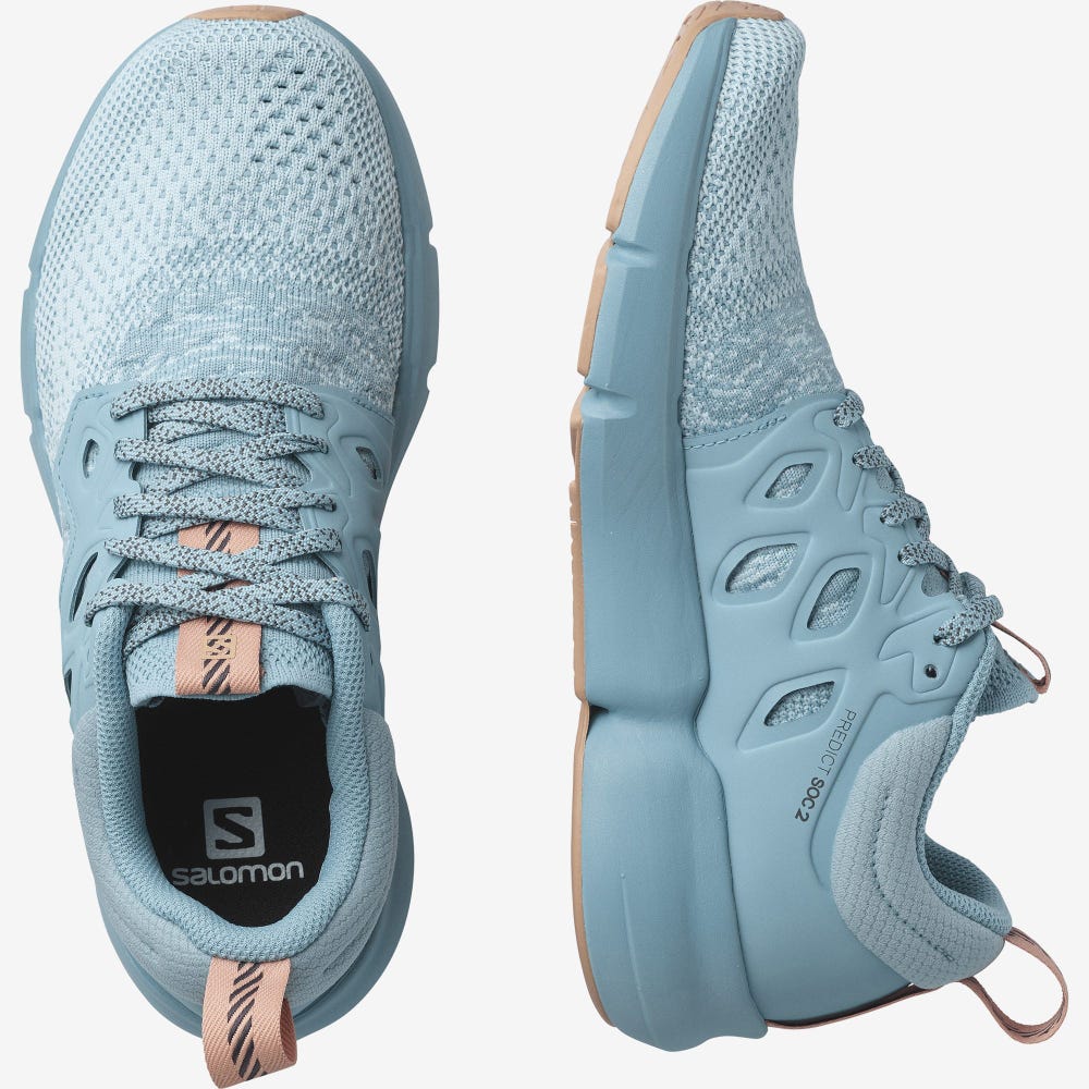 Women's Salomon PREDICT SOC 2 Running Shoes Blue | IWFB-83027