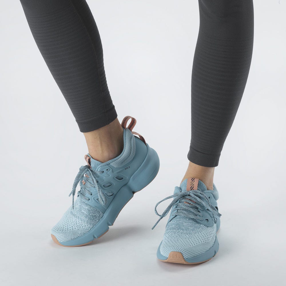 Women's Salomon PREDICT SOC 2 Running Shoes Blue | IWFB-83027