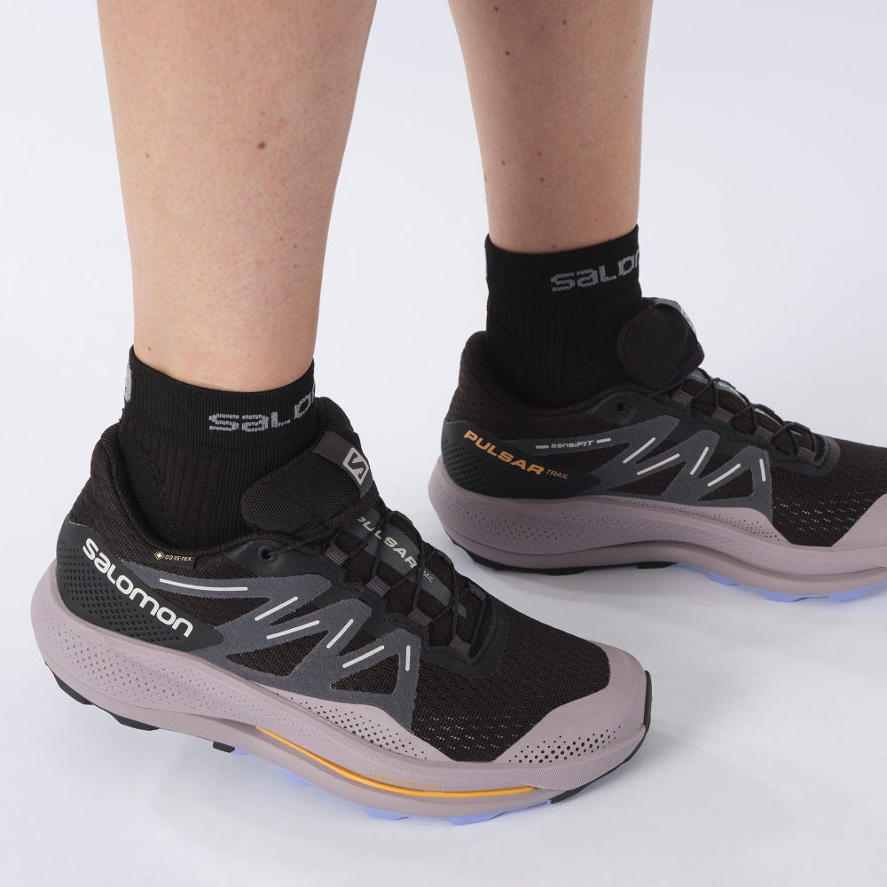 Women's Salomon PULSAR TRAIL GORE-TEX Trail Running Shoes Black | GASI-15862