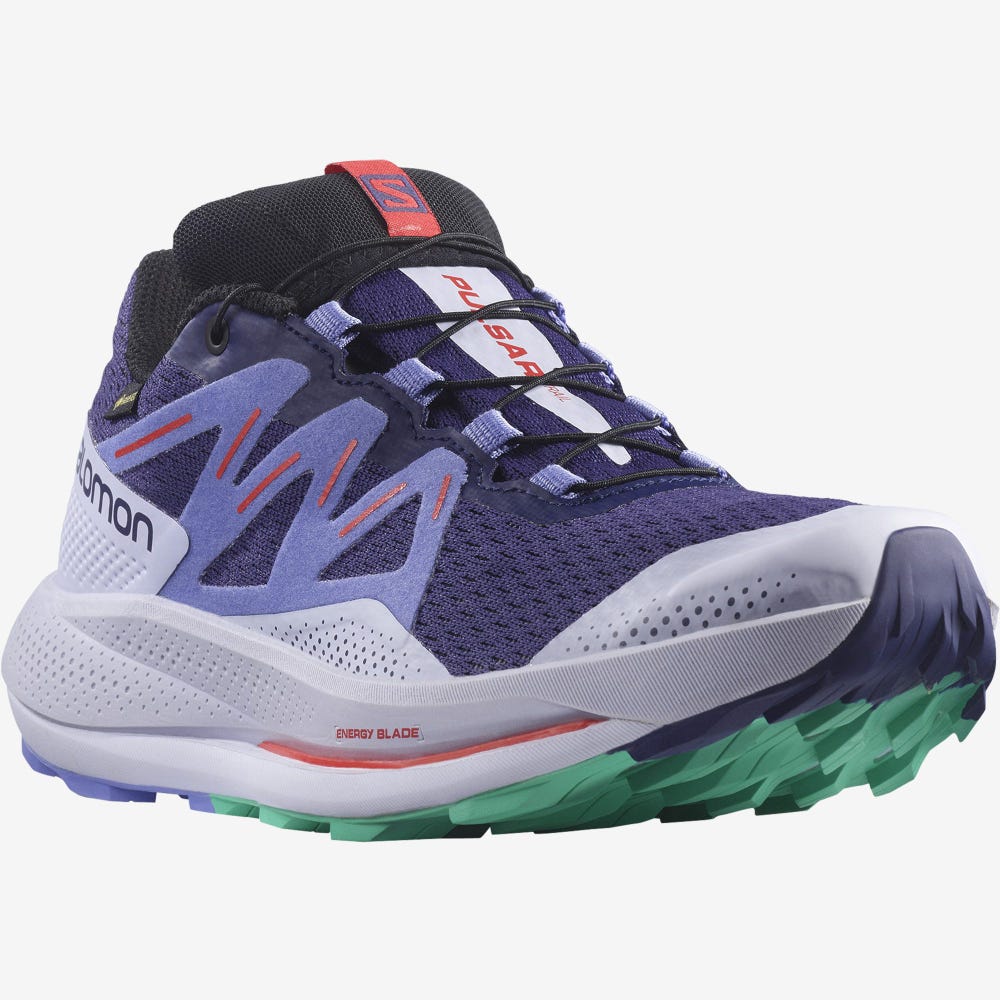 Women's Salomon PULSAR TRAIL GORE-TEX Trail Running Shoes Purple/Mint | ROVS-61542