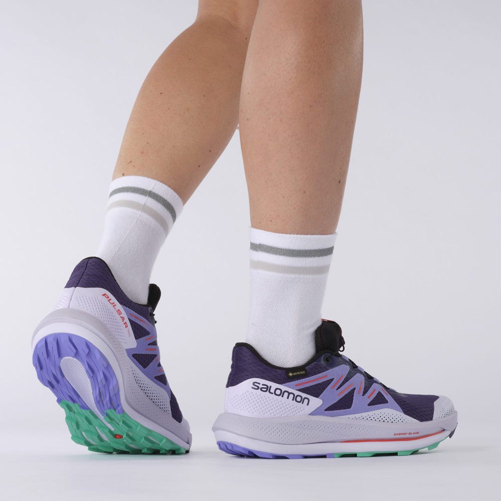 Women's Salomon PULSAR TRAIL GORE-TEX Trail Running Shoes Purple/Mint | ROVS-61542