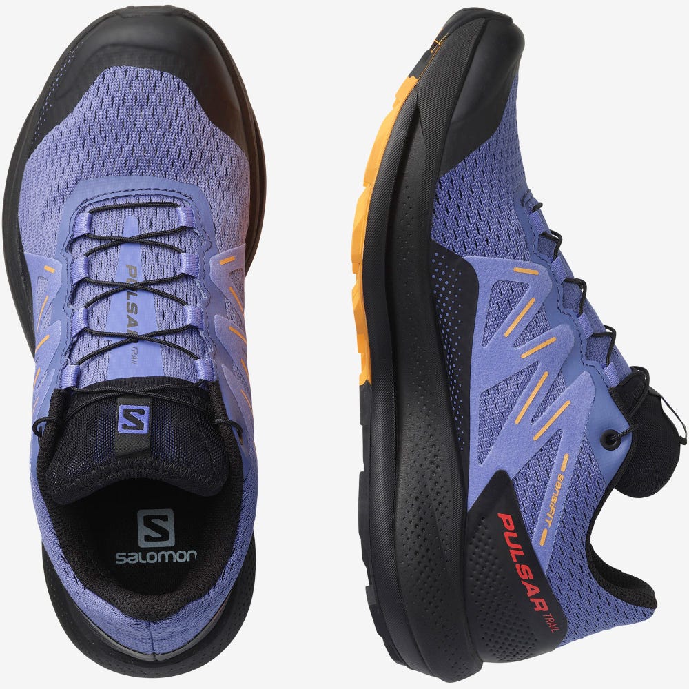 Women's Salomon PULSAR TRAIL Trail Running Shoes Black/Orange | EPZB-09138