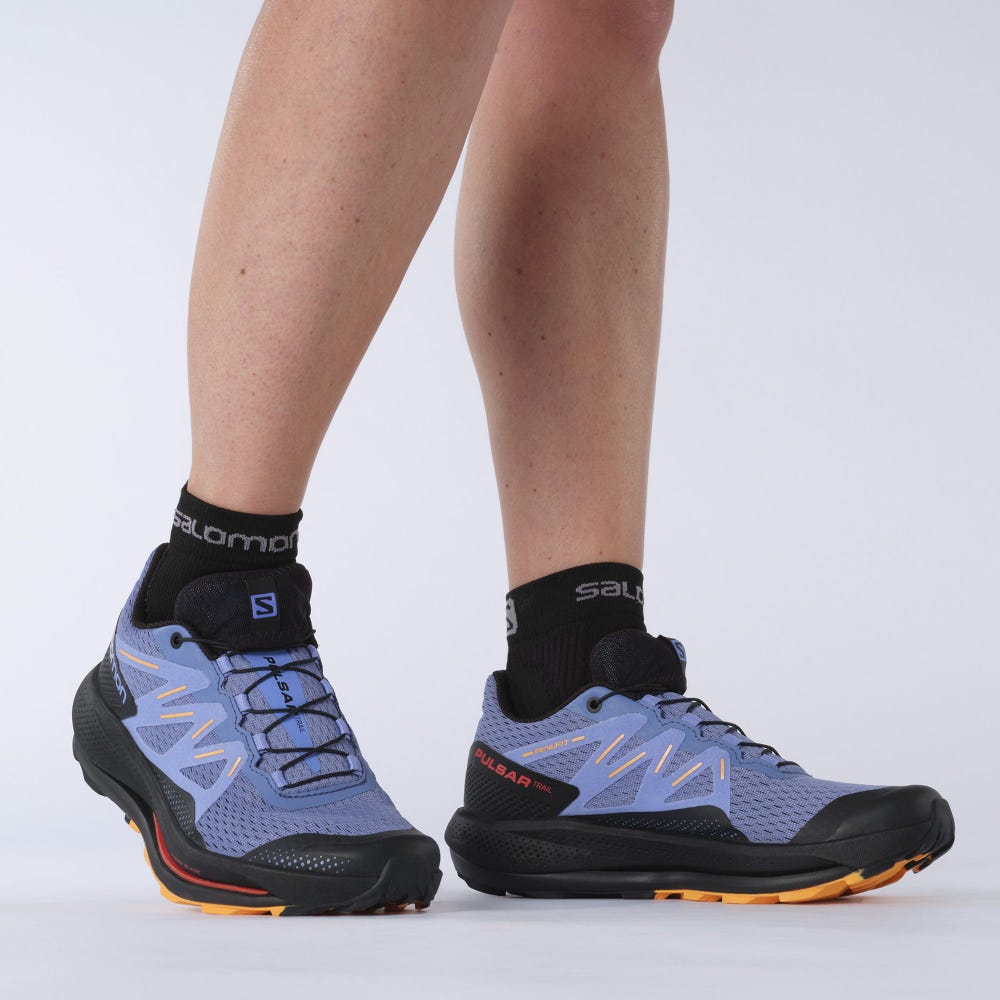 Women's Salomon PULSAR TRAIL Trail Running Shoes Black/Orange | EPZB-09138