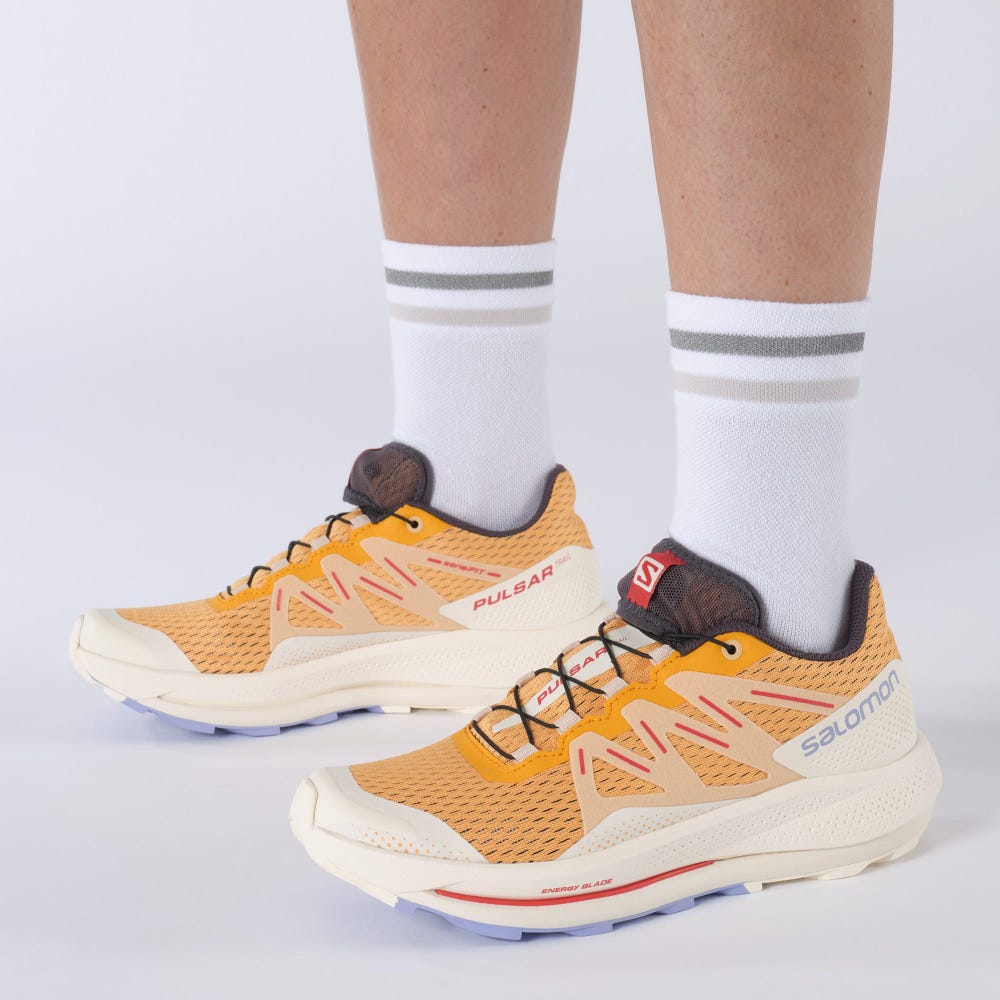 Women's Salomon PULSAR TRAIL Trail Running Shoes Orange/Light Yellow | HKIX-05829