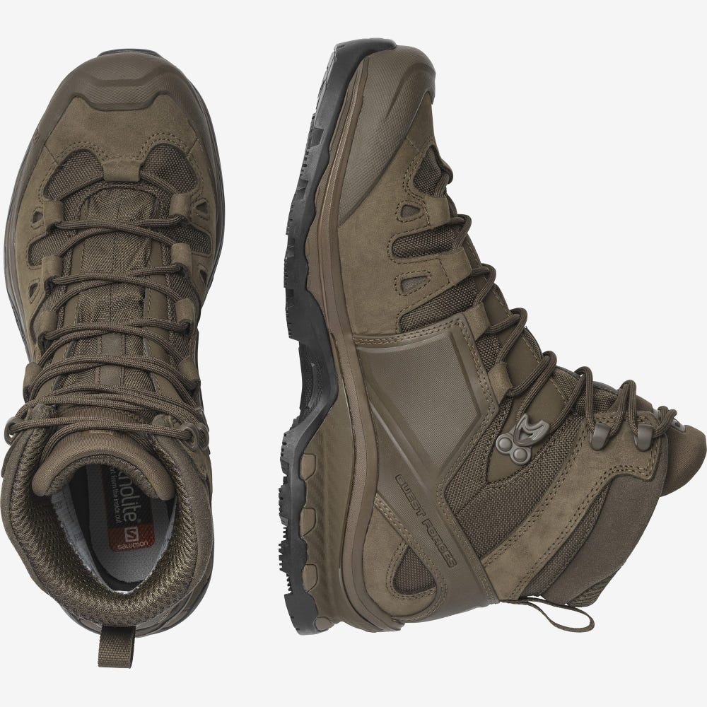 Women's Salomon QUEST 4D GORE-TEX FORCES 2 EN Tactical Boots Brown | YMRO-14275