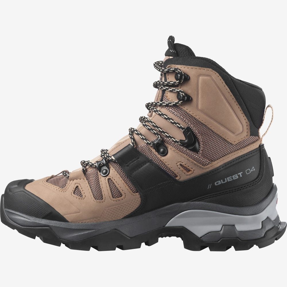 Women's Salomon QUEST 4 GORE-TEX Hiking Boots Beige/Cream | EDCN-65329