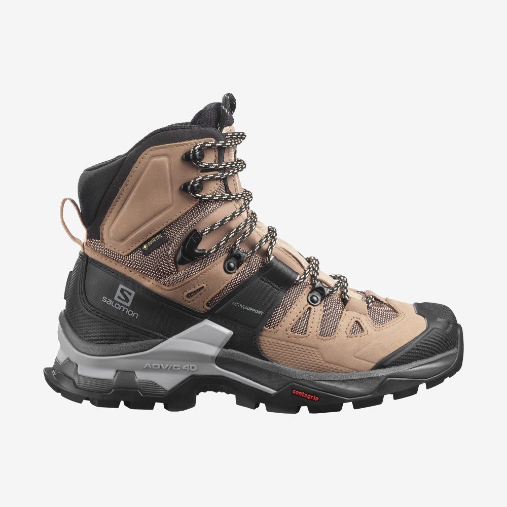 Women\'s Salomon QUEST 4 GORE-TEX Hiking Boots Beige/Cream | EDCN-65329