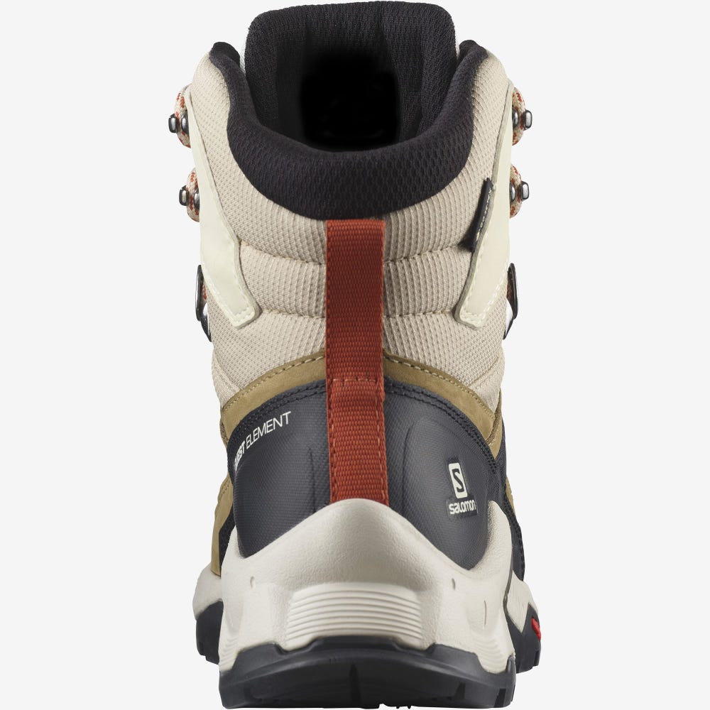 Women's Salomon QUEST ELEMENT GORE-TEX Hiking Boots Light Brown/Orange | WKIX-13920
