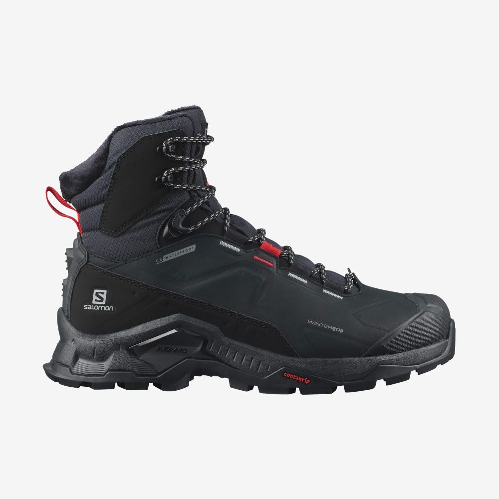Women\'s Salomon QUEST WINTER THINSULATE™ CLIMASALOMON™ WATERPROOF Winter Boots Black | EDHK-97631